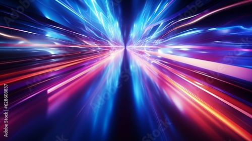 Colorful ray of light burst from the centre. Generative AI