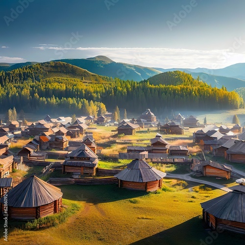 Hemu Village is one of the three extinct Tuva villages in China photo