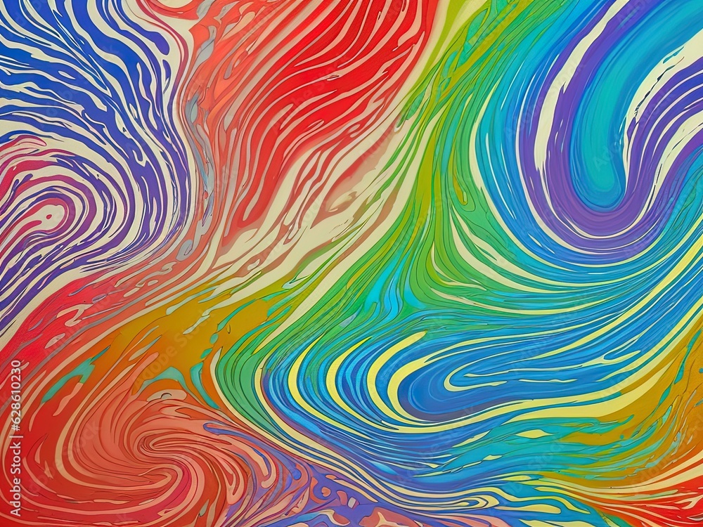 Abstract marbled acrylic paint ink painted waves painting texture colorful background banner - Bold colors, rainbow color swirls wave Abstract marbled acrylic paint ink painted waves painting texture colorful background banner - Bold colors, rainbow color swirls wave