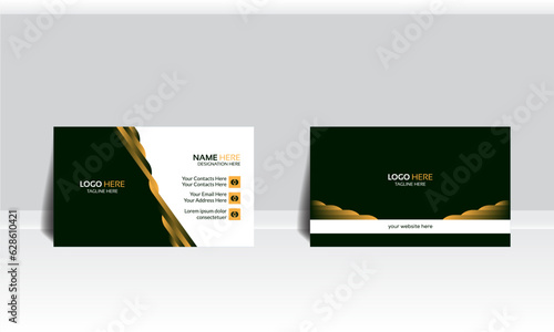  Dark green color, A creative and wonderful style and color business card Professional Template. 