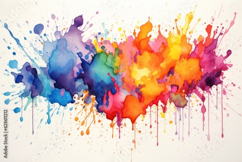 Splash of rainbow holi paint  a cloud of colored powder   generative ai