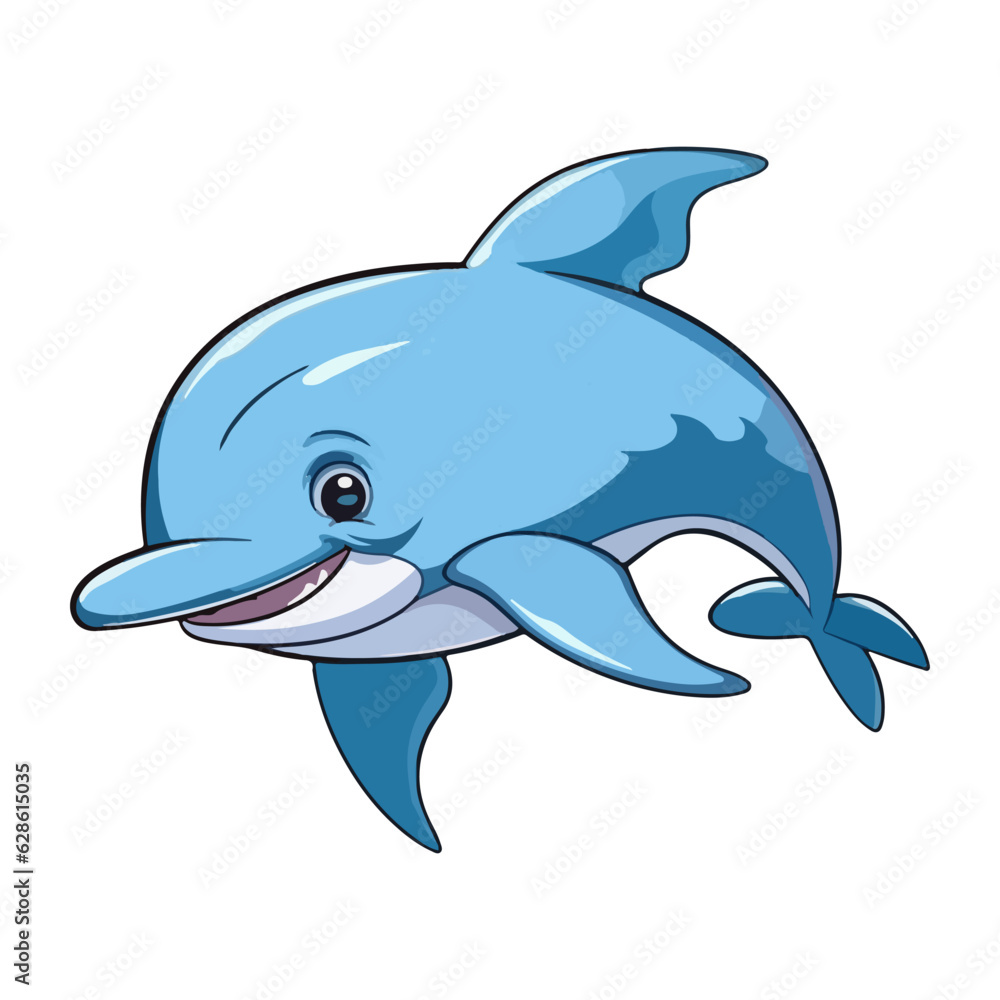Fototapeta premium dolphin cute cartoon character