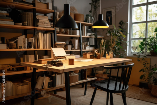 Beautiful kitchen interior with new stylish furniture Generative AI