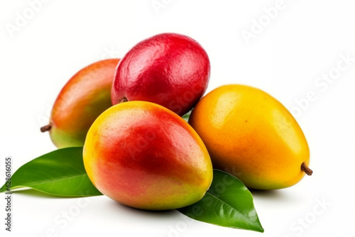 Tropical Delight: Isolated Mango Fruit on White Background - Captivating Stock Image for Sale