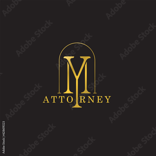 logotype letter MY.YM Usable for attorney and law business logo design concept, vector illustration.