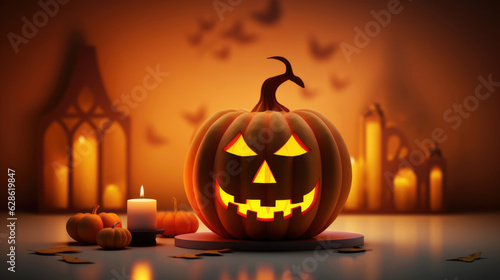 jack o lantern made in Paper Art for Halloween concept