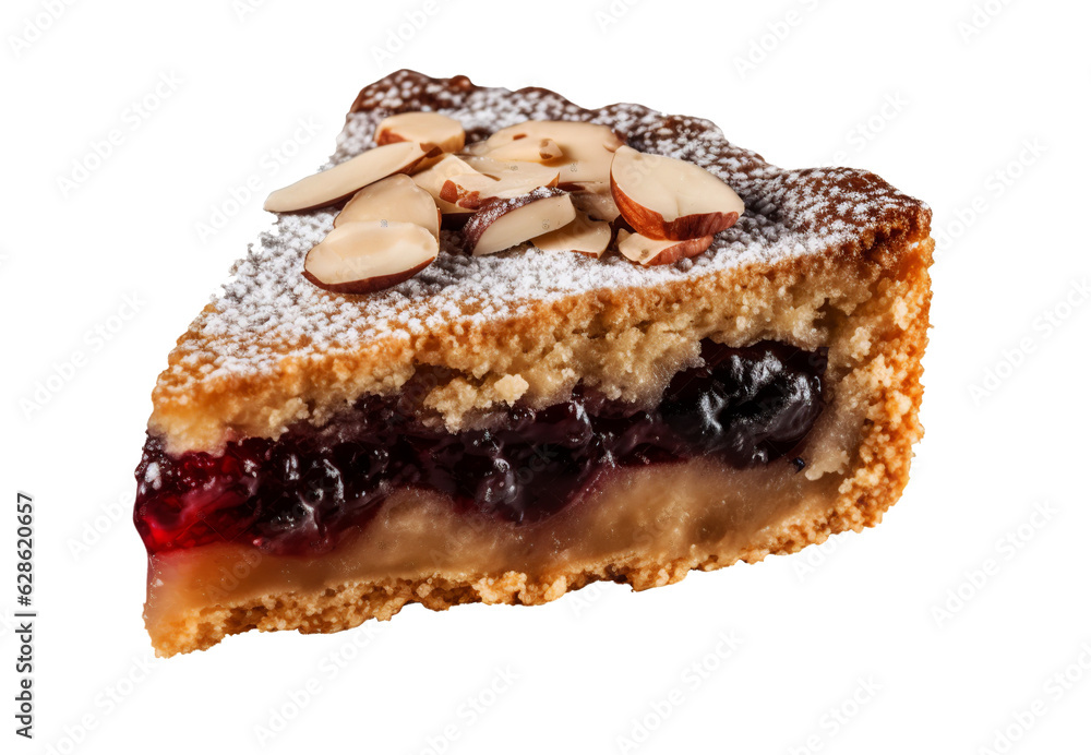 Linzertorte Cake on transparent background. Generative AI. Linzertorte Cake on transparent background. Generative AI.