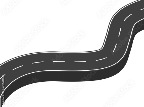 Curved road with white markings. Vector illustration road on abstract background. Eps10
