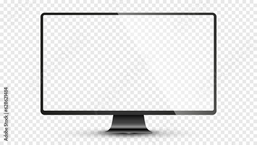 PNG Computer monitor display with empty screen isolated on transparent background. Stock royalty free.