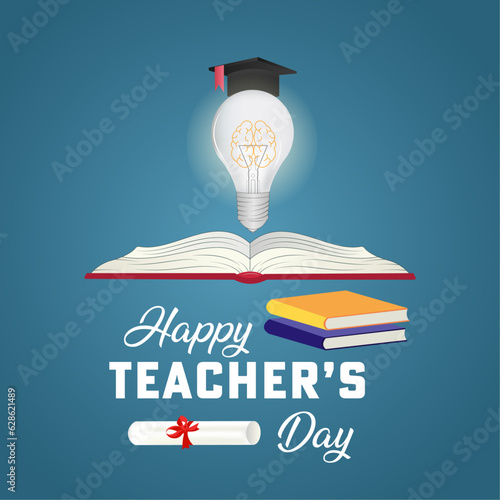 happy teachers day vector illustration .Creative and beautiful abstract for Happy Teachers Day .design elements for congratulation cards, social media, banners and flyers.