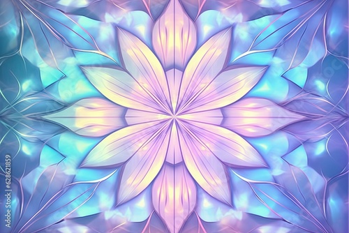an abstract flower design in purple blue and pink colors