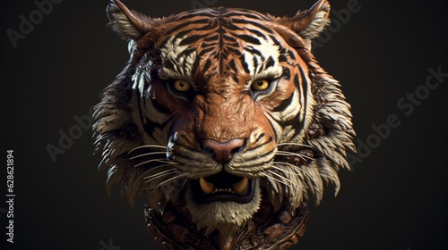 tiger head natural characters.Generative AI