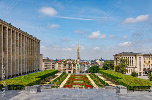 Quadro em tela The Mont des Arts, meaning Hill or Mount of the Arts, is an urban complex and historic site in central Brussels, Belgium, includes a beautiful public garden