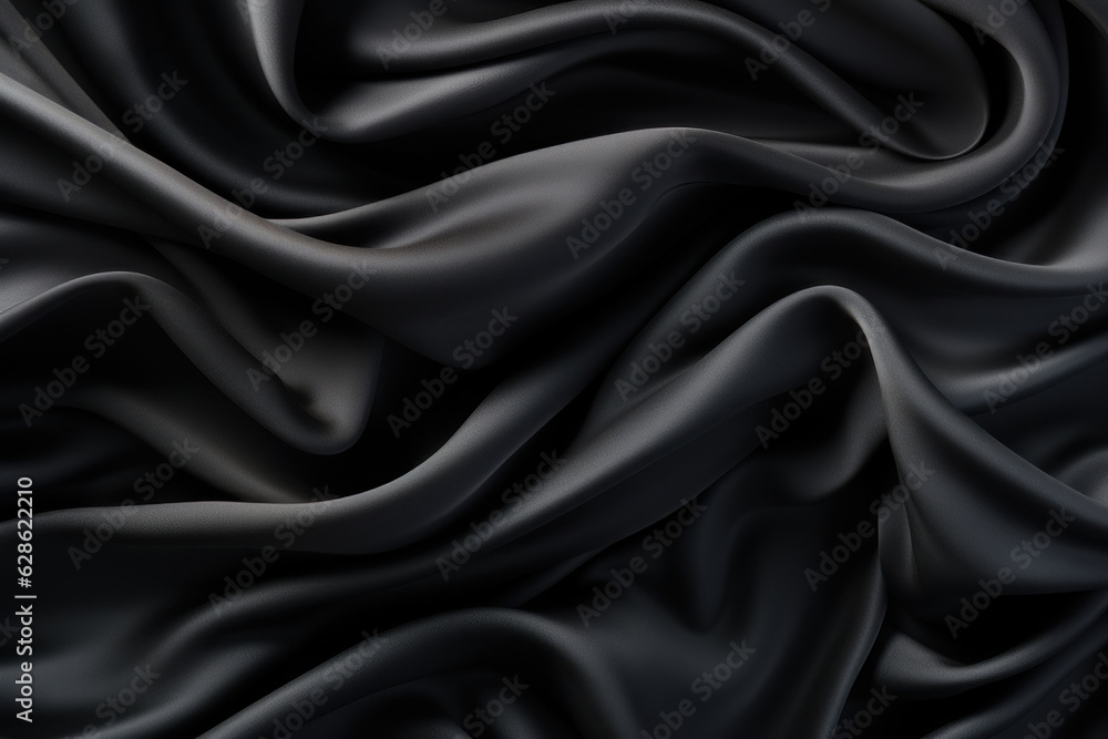 Background, texture, black silk fabric. Background for the site. AI generative Background, texture, black silk fabric. Background for the site. AI generative