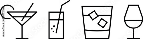 Simple Set of Alcohol Related Vector Line Icons. Vector ilustration.