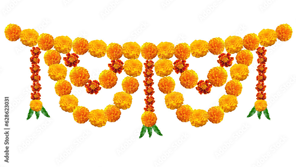 Toran Indian traditional door garland of mango leaves and marigold