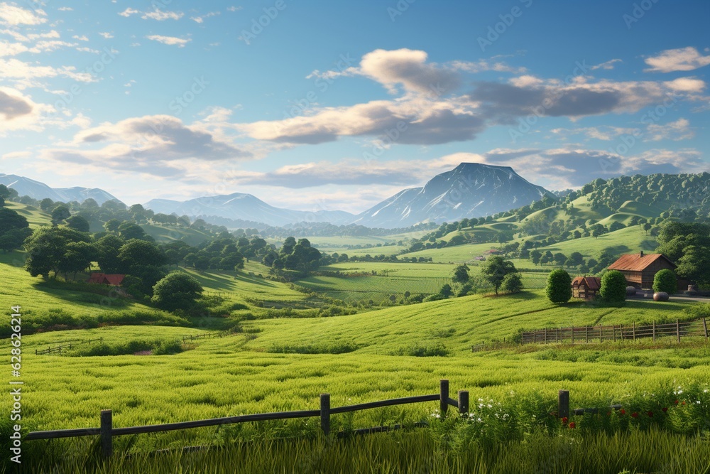 Rural landscapes and agricultural fields, Generative AI