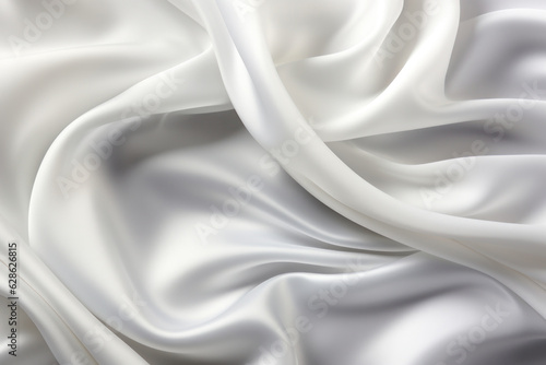 Background, texture, white silk fabric, fabric folds. Background for the site. AI generative.