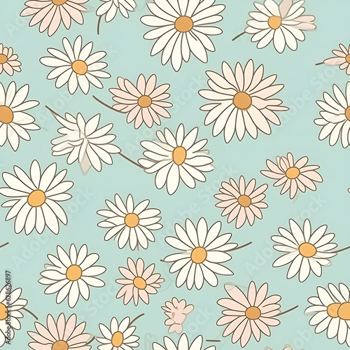 seamless floral background flowers garden Ai generated