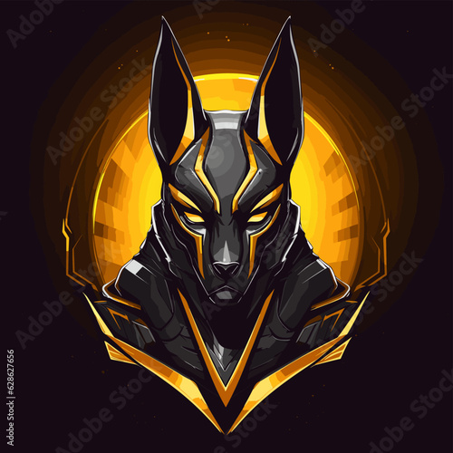 Esport vector logo anubis, anubis icon, anubis head, vector, sticker, cat