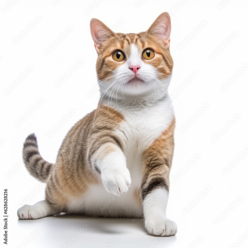 an image of a cat sitting on its hind legs