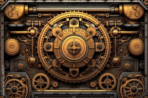 an image of a clockwork machine on a black background