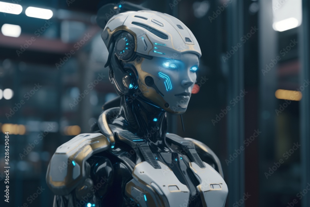 an image of a robot with glowing eyes an image of a robot with glowing eyes