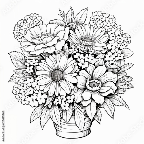 Flower Bouquet Coloring Pages