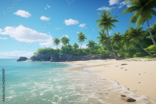 Pictures of paradise beaches, Generative AI