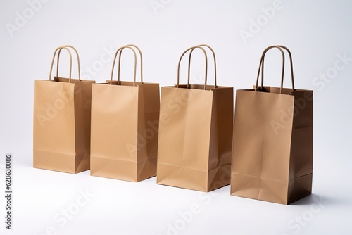 several craft bags on white background.