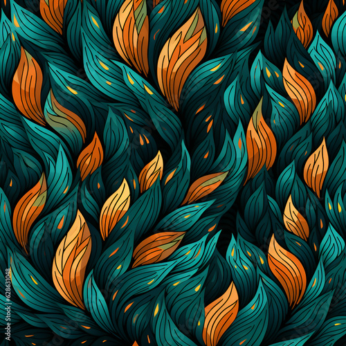 Wallpaper Mural abstract pattern with leves,decoration,Ai generated Torontodigital.ca