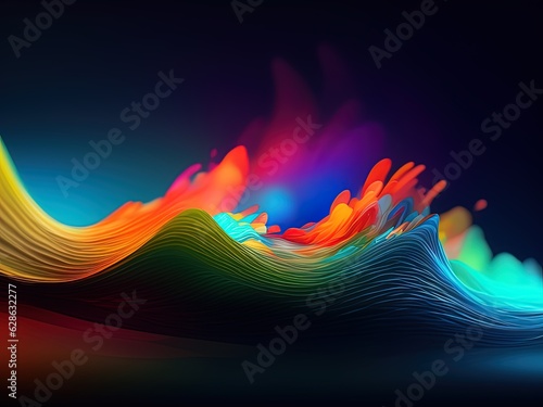 wave lines series. abstract design composition of sine waves and colors on the subject of technology, illustration, space and graphic photo