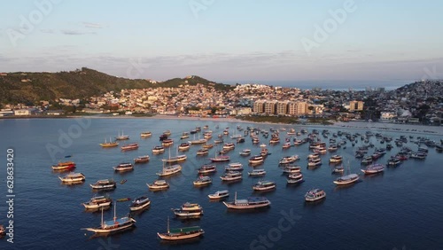 Praia dos Anjos, Arraial do Cabo, Rio de Janeiro aerial view footage