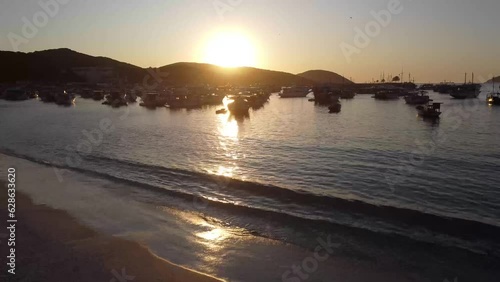Praia dos Anjos, Arraial do Cabo, Rio de Janeiro aerial view footage