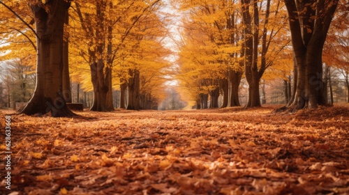 autumn leaves on the ground in a forest