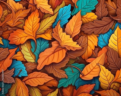 autumn leaves seamless pattern