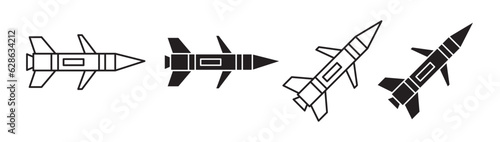 Fotografia Missile icon set