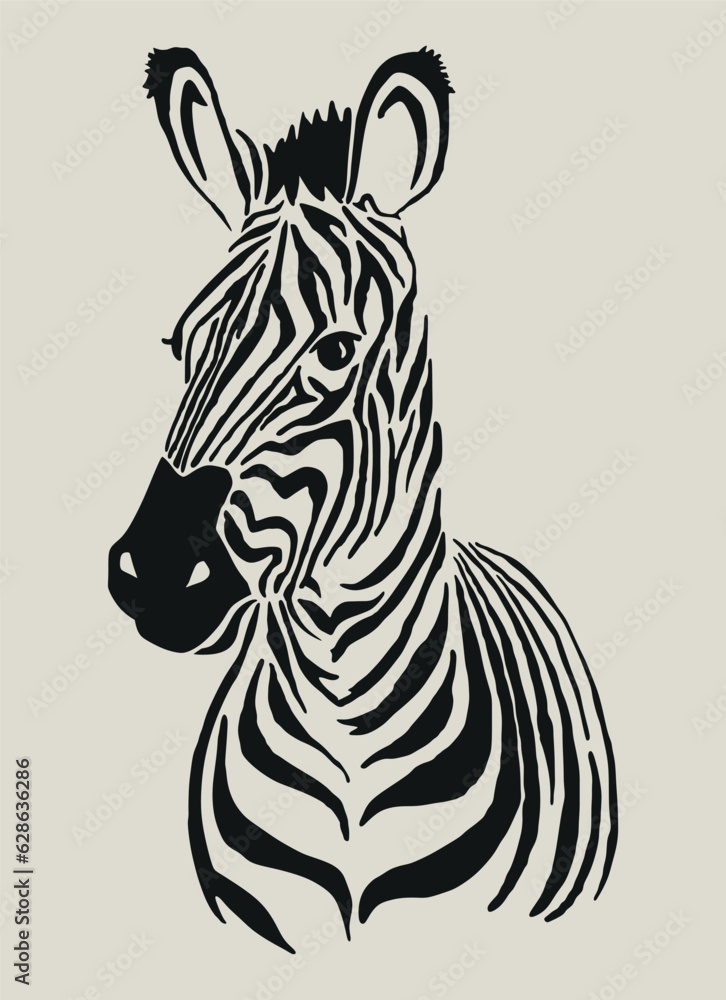 Realistic silhouette of zebra isolated Realistic silhouette of zebra isolated