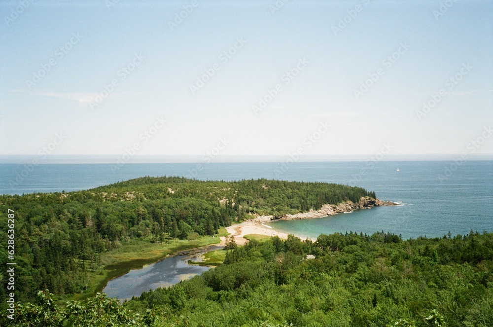 view from beehive trail in acadia national park