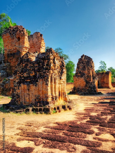 High-resolution photograph showcasing the historic ruins of East Mebon, a renowned monument of Cambodia.