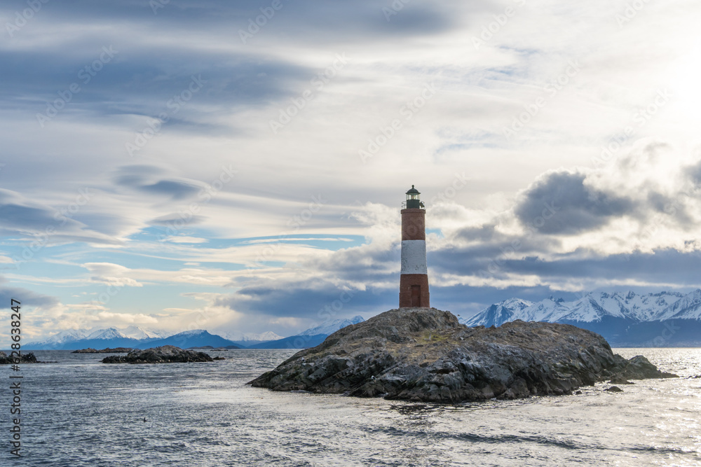 VIEW OF THE END OF THE WORLD LIGHTHOUSE. BEAGLE CHANNEL. USHUAIA, ARGENTINE PATAGONIA.3