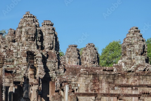 Bayon, the notable Khmer temple in Angkor, built as King Jayavarman VII's official state temple in the late 12th or early 13th century.
