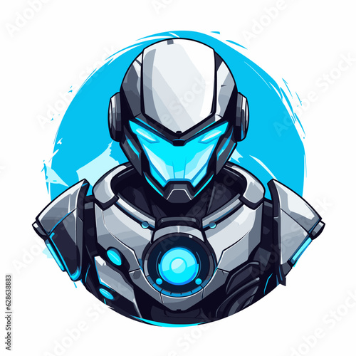 Esport vector logo robot, robot icon, robot head, vector, sticker