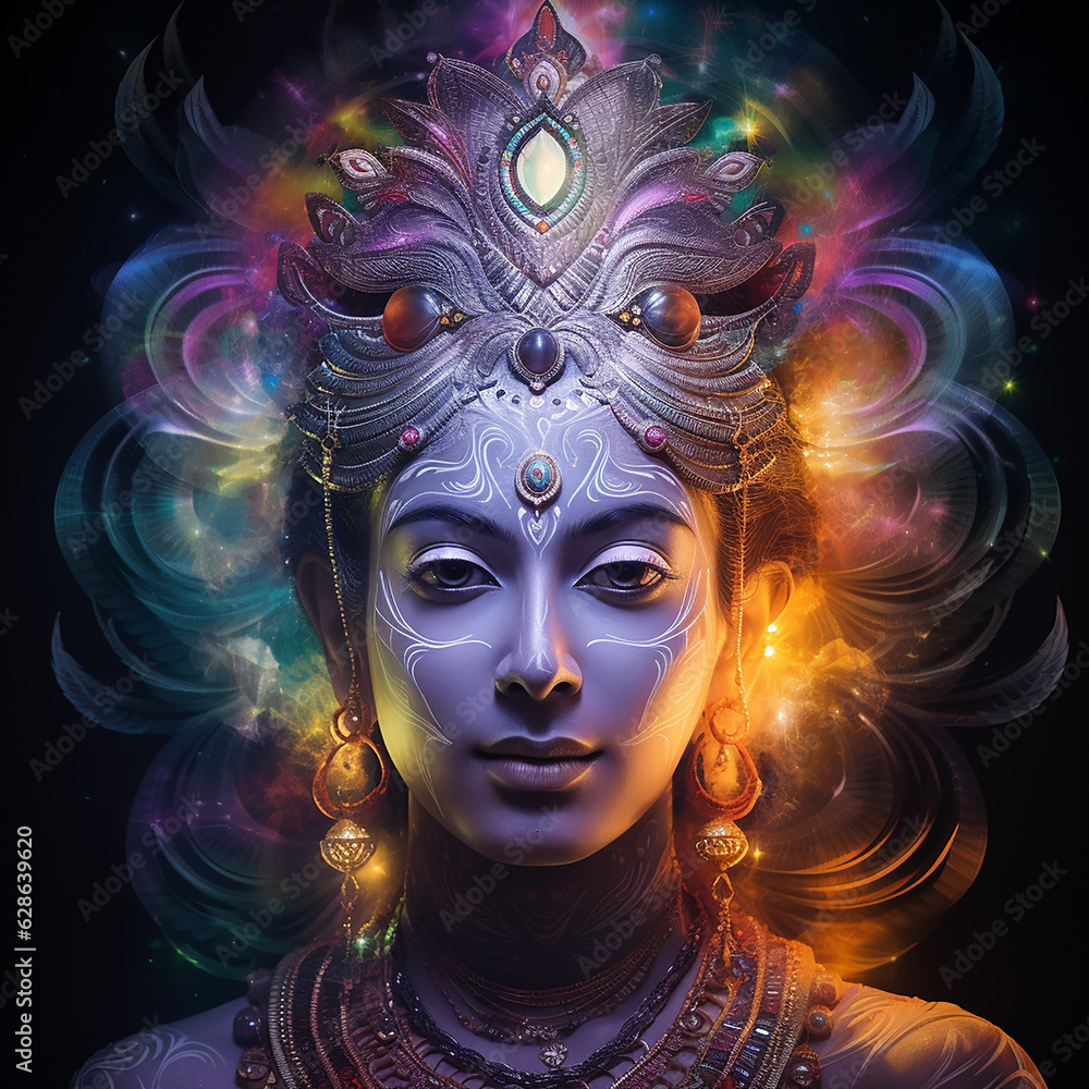 Vishnu é o restaurador do universo, responsável por equilibrar as forças do mal e trazer ordem ao caos.