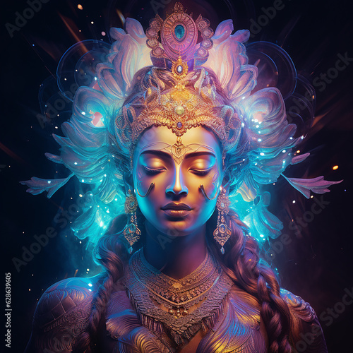 Vishnu é o restaurador do universo, responsável por equilibrar as forças do mal e trazer ordem ao caos.