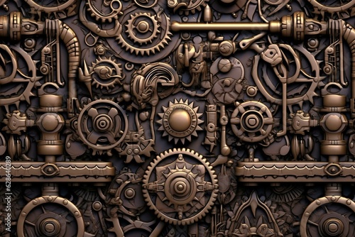 steampunk background with gears and clockwork illustration design wallpaper