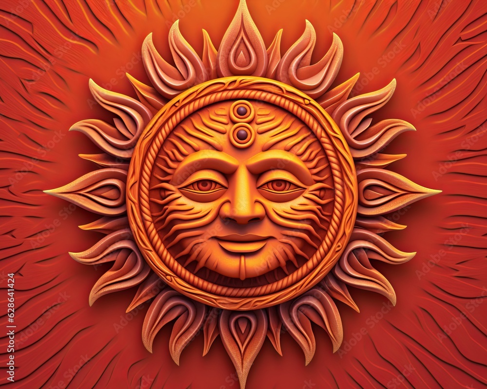 the sun on a red background the sun on a red background