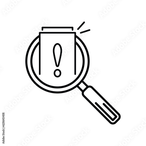 thin line doc like assesment or crisis audit icon. concept of important tax statistics symbol or business procedure sign. simple linear alert page logotype graphic web stroke design isolated on white