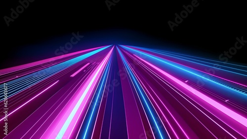 Photo of a vibrant abstract background with intersecting lines in shades of purple and blue