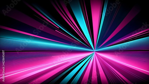 Photo of a colorful abstract background with vibrant purple and blue lines